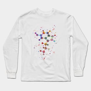 Serotonin molecule, Serotonin chemical structure, hormone, watercolor molecule, watercolor Serotonin molecule, Medical Office Decor Long Sleeve T-Shirt